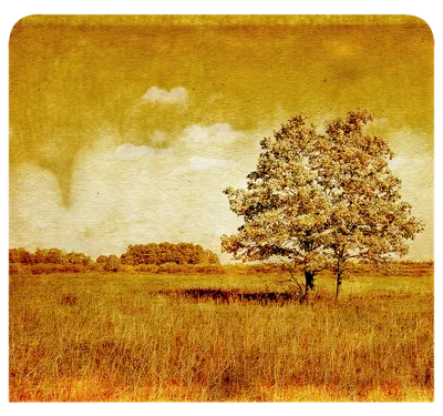 Vintage painted landscape
